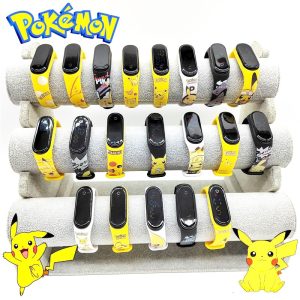 Pokemon Digital Watch Anime Pikachu Squirtle Eevee Charizard Student Silicone LED Watch Kids Puzzle Toys Children Birthday Gifts