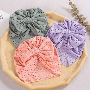 2021 New Baby Fetal Caps Baby Bow Knotted Hats Children’s Autumn Winter Hats Baby Headwear Kids Hats & Caps Kids Headwear