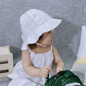 2022 New Spring Summer Outdoor Baby Girls Hat Lace Bowknot fisherman hat Baby Sun Hat Kids Sun Caps Toddler Sunscreen Cap