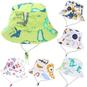 2022 New Summer Panama Baby Girls Hats Cartoon Boys Fisherman Hat Baby Sun Hat Outdoor UV Bucket Hat Toddler Kids Panama Sun Cap