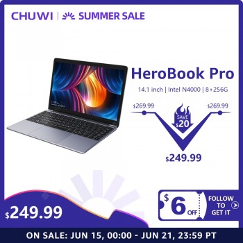 2020 NEW ARRIVAL CHUWI HeroBook Pro 14.1 inch 1920x1080 IPS Screen Intel N4000 Processor DDR4 8GB 256GB SSD Windows 10 Laptop