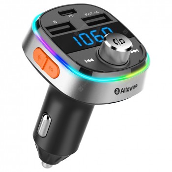 Alfawise PD3.0 Type-C Fast Charge FM Transmitter Car Charger With LED Display