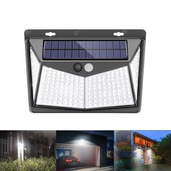 208 LED Outdoor Human Motion Sensing Lamp Max 1400lm Solar-powered Wall Light 3 Modes