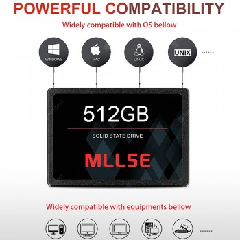 MLLSE SSD 2.5inch Sata III SSD TLC SMI/Phison/Realtek 500MB/s Internal Solid State Drives for Laptop PC
