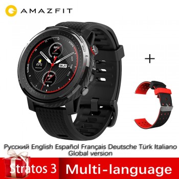 Global version Amazfit Stratos 3 GPS smartwatch 5ATM Bluetooth Music Heart Rate DualMode 14DaysBattery 1.34 inch for IOS Andriod