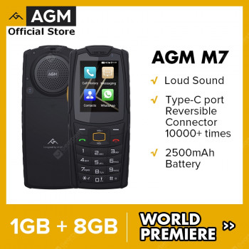 AGM M7 4G Louder Sound Rugged Phone 1GB 8GB 2500mAh Mobile Phone Waterproof Type-C Touch Screen Feature Phone