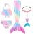 New Kids The Little Mermaid Tails Children Memaid Swimsuit Bikini Bathing Suit Halloween Costume Girll Can add Monofin For Pool