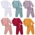 2020 0-5Y Infant Baby Cotton Linen Clothes Autumn New Boys Girls Button Long Sleeve T-shirt Top+Long Pants Solid 2pcs Outfits
